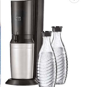 Sodastream stainless steel Aquafizz with 3 glass bottles